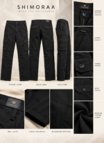 6 Pocket Black Cargo - Image 5