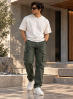 6 Pocket Dark Green Cargo - Image 2