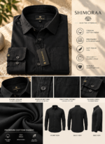 Solid Black Cotton Shirt - Image 4