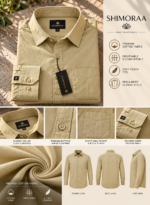 Solid Cream Cotton Shirt - Image 4