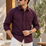 Solid Purple Cotton Shirt