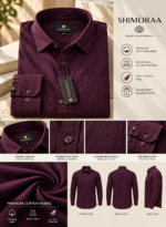Solid Purple Cotton Shirt - Image 4