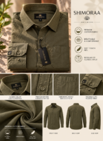 Solid Green Cotton Shirt - Image 4
