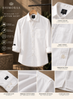 Solid White Cotton Shirt - Image 4