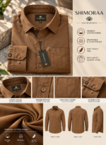 Solid Brown Cotton Shirt - Image 4