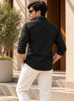 Black Linen Shirt - Image 3