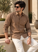 Brown Linen Shirt - Image 2