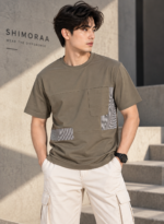 Color Block Pocket Round Neck T-Shirt - Image 2