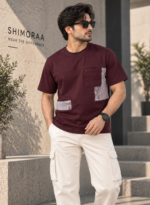 Color Block Pocket Round Neck T-Shirt - Image 3