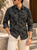 Black Botanical Print Shirt - Image 2