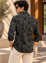Black Botanical Print Shirt - Image 3