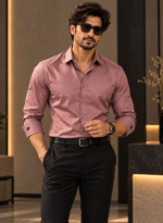 Dusty Pink Satin Shirt