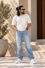 Light Blue Straight Fit Jeans - Image 2