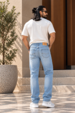 Light Blue Straight Fit Jeans - Image 3