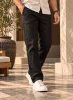 Black Linen Cotton Pant - Image 3