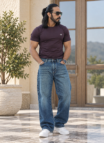 Blue Washed Baggy Fit Jeans - Image 2