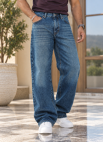 Blue Washed Baggy Fit Jeans