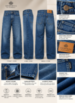 Blue Washed Baggy Fit Jeans - Image 4