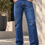 Blue Washed Straight Fit Jeans