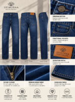 Straight Fit Dark Blue Jeans - Image 4